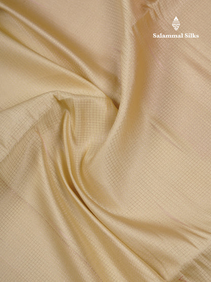 Light Pink Tiny Zari Checks With Malli Moggu Butta Semi Soft Silk Saree With Contrast Small Purple Border