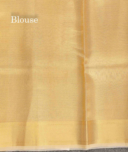Tissue Saree - Gold Colour Body With Zari Border