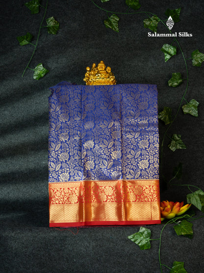 Semi Pattu Pavadai ( Violet ) With Red Blouse 18"