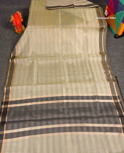 Kota Silk Saree Cream Sandal With Black Blouse