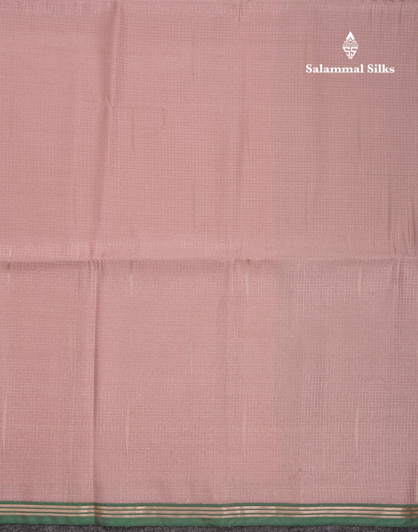 Light Pink Tiny Zari Checks With Malli Moggu Butta Semi Soft Silk Saree With Contrast Small Purple Border