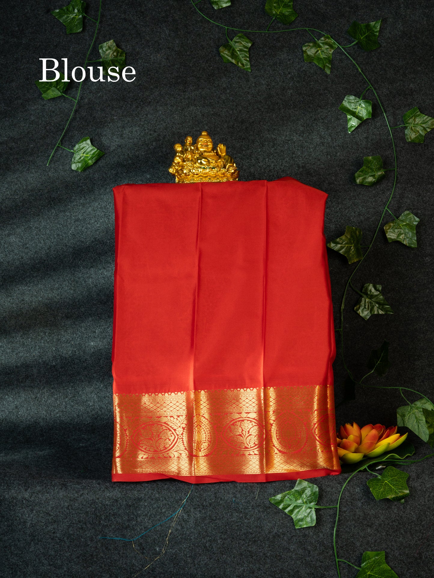 Semi Silk Pattu Pavadai  (Light Ramar Blue) with Chilly Red Blouse 18"
