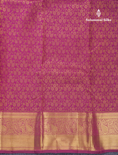 Magenta Meenakari Work Bridal Pure Kanjivaram Silk Saree With Self Border