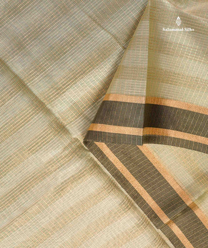 Kota Silk Saree Cream Sandal With Black Blouse