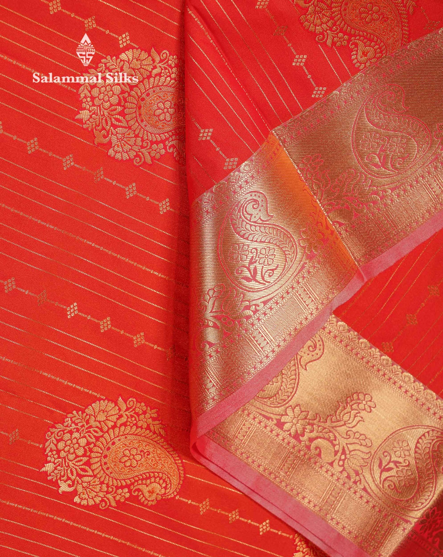 Beautiful Dark Maroon Zari Lines With Butta Semi Silk Saree With Contrast Bottle Green Traditional Border