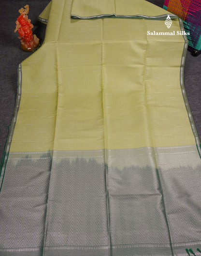 Light Pink Tiny Zari Checks With Malli Moggu Butta Semi Soft Silk Saree With Contrast Small Purple Border