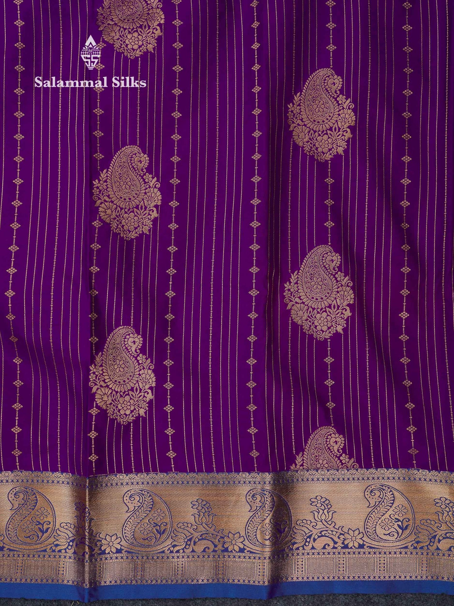 Beautiful Dark Maroon Zari Lines With Butta Semi Silk Saree With Contrast Bottle Green Traditional Border