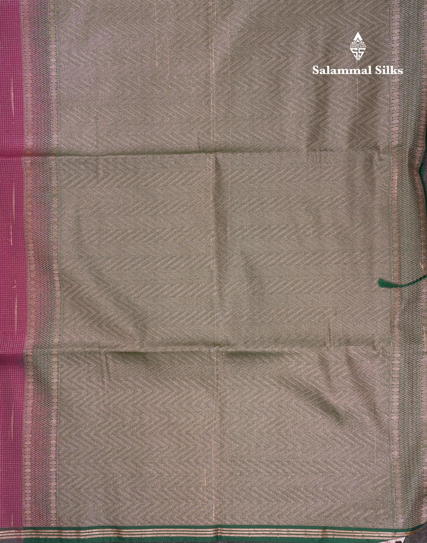 Light Pink Tiny Zari Checks With Malli Moggu Butta Semi Soft Silk Saree With Contrast Small Purple Border