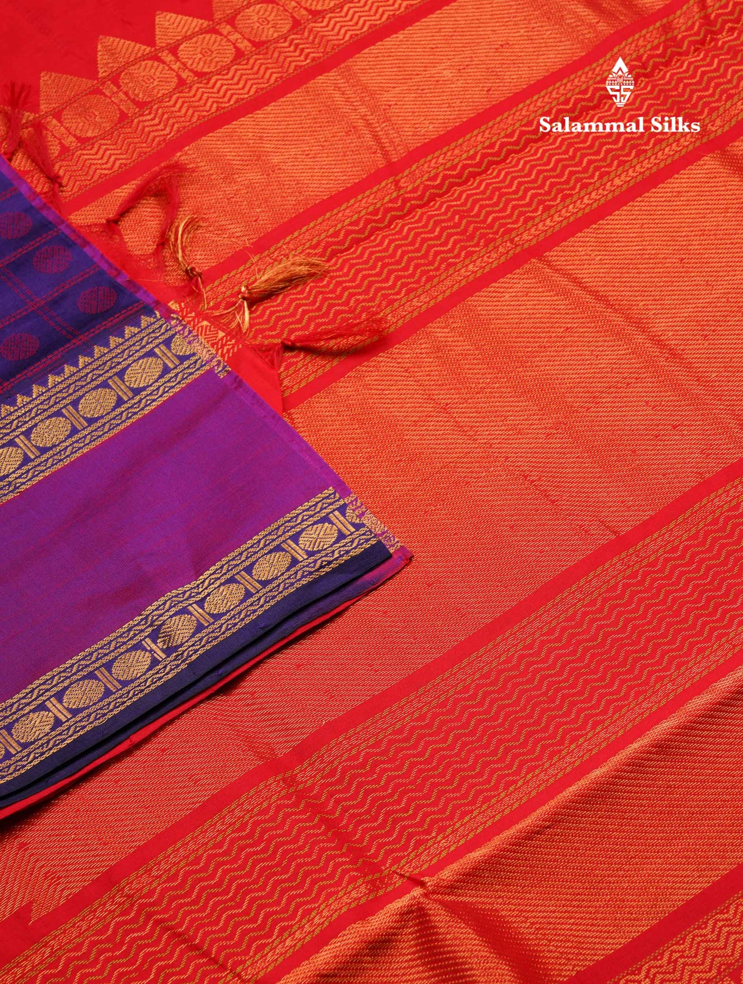 Beautiful Sapphire Green Checks With Butta Semi Silk Cotton Saree With Traditional Rettapet Border