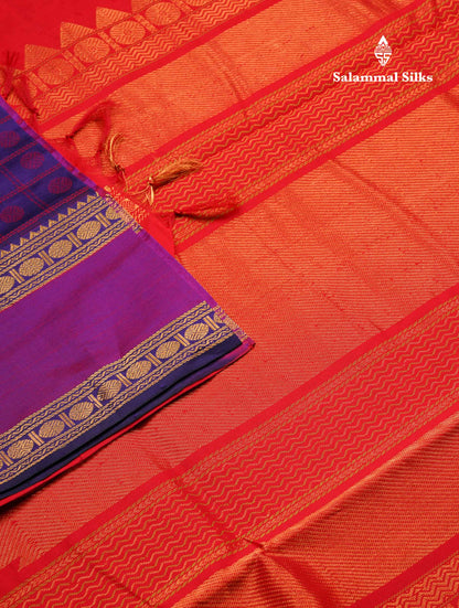 Beautiful Sapphire Green Checks With Butta Semi Silk Cotton Saree With Traditional Rettapet Border