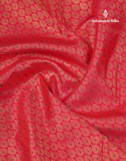 Reddish Pink Meenakari Work Pure Kanjivaram Silk Saree 3G Zari with Traditional Gold Zari Border