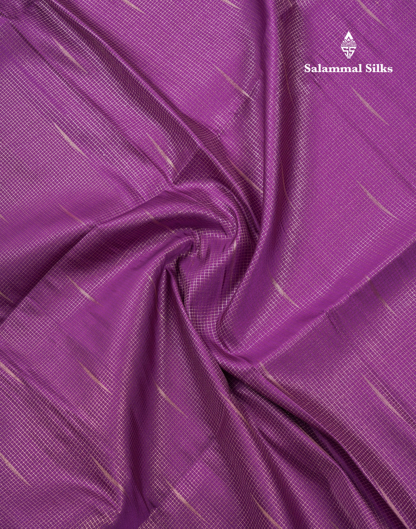 Light Pink Tiny Zari Checks With Malli Moggu Butta Semi Soft Silk Saree With Contrast Small Purple Border