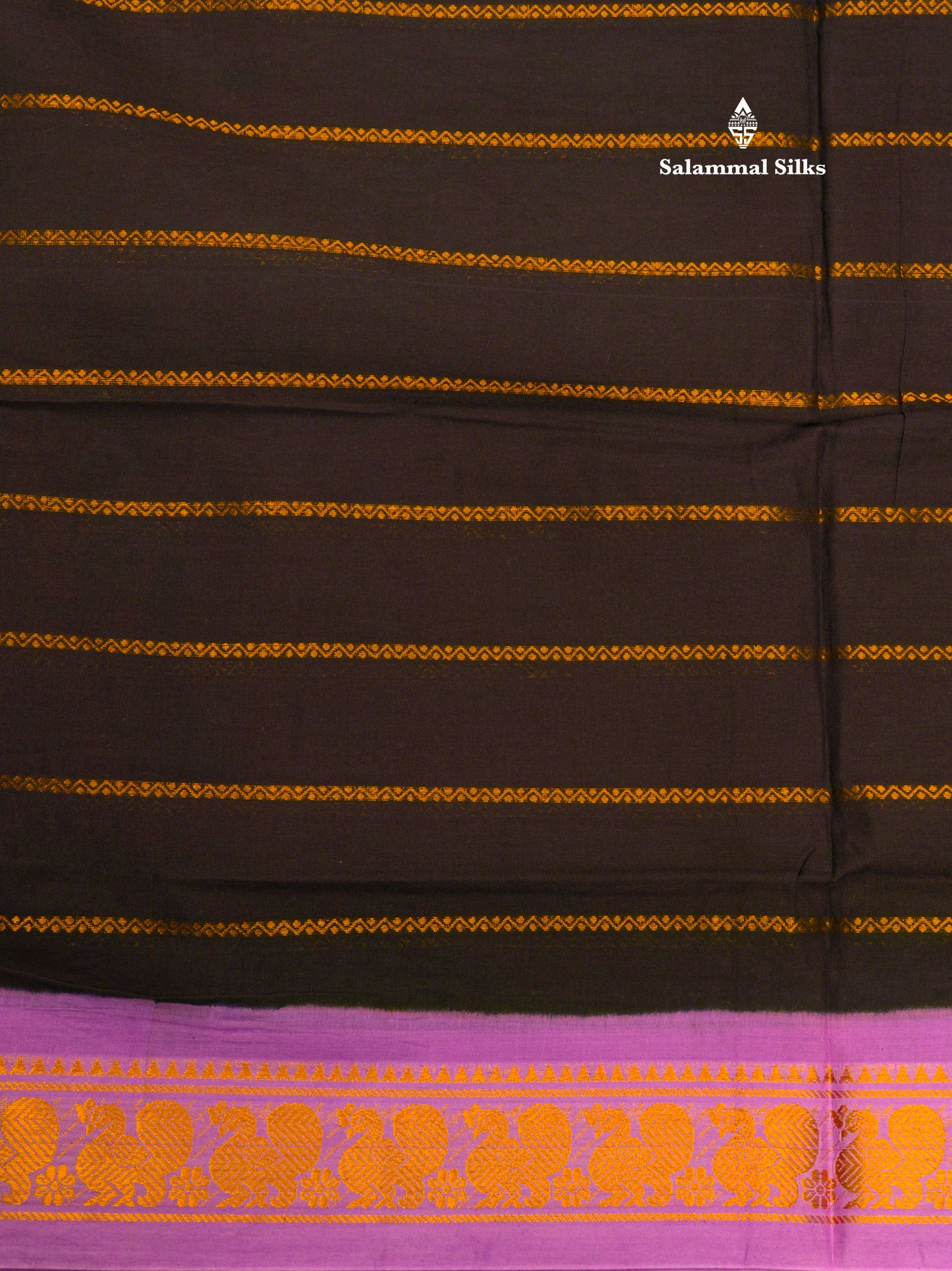 Beautiful Black Pure Sungudi Cotton Saree With Contrast Lavender Border