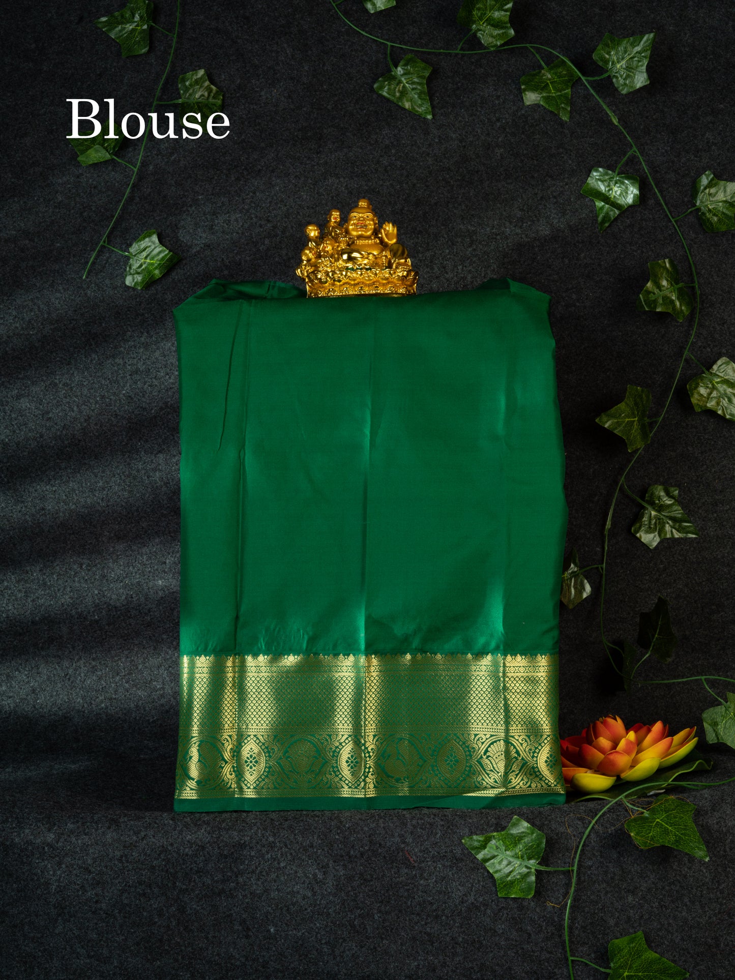 Semi Pattu Pavadai ( Yellow ) With Bottle Green Blouse 18"