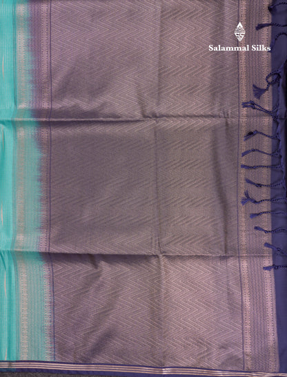 Light Pink Tiny Zari Checks With Malli Moggu Butta Semi Soft Silk Saree With Contrast Small Purple Border