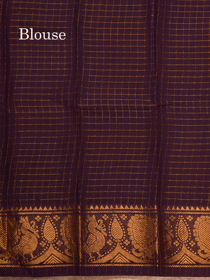 Beautiful Black Pure Sungudi Cotton Saree With Contrast Lavender Border