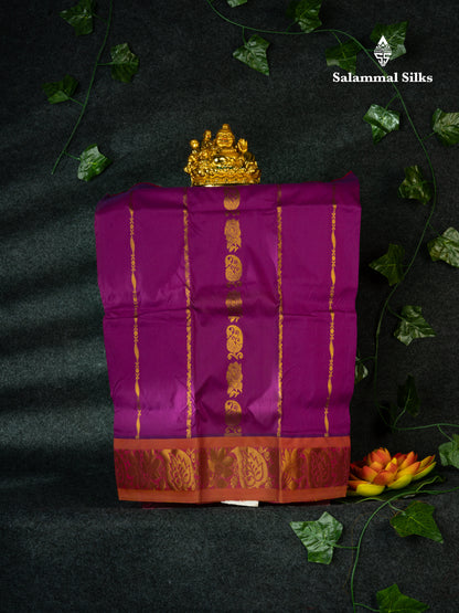 Semi Silk Pattu Pavadai (Majentha Pink) With Majentha Pink Blouse 18"