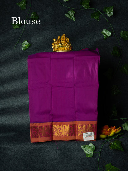 Semi Silk Pattu Pavadai (Majentha Pink) With Majentha Pink Blouse 18"