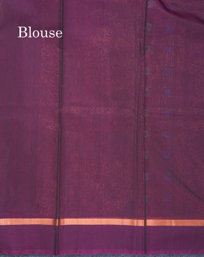 Beautiful Green SICO Cotton Saree With Contrast Magenta Blouse