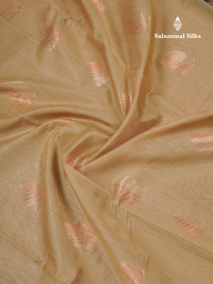 Beautiful Green SICO Cotton Saree With Contrast Magenta Blouse