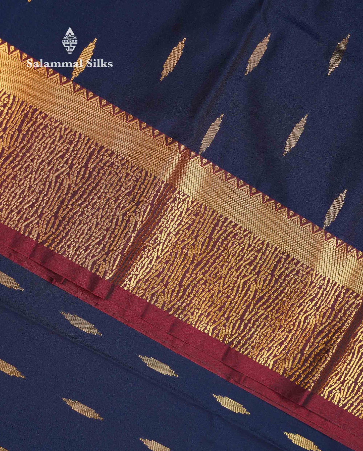 Beautiful Light Lavender Zari Butta Semi Silk Saree With Contrast Maroon Fancy Border