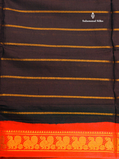 Beautiful Black Pure Sungudi Cotton Saree With Contrast Lavender Border