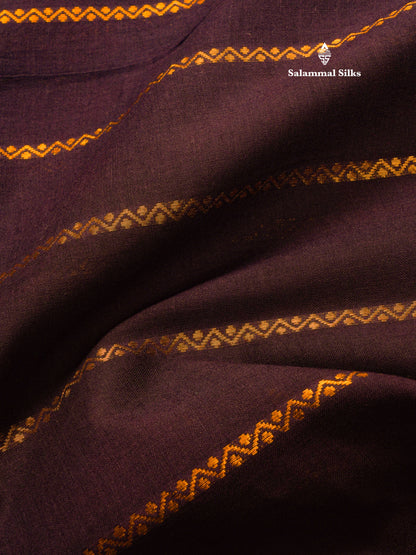 Beautiful Black Pure Sungudi Cotton Saree With Contrast Lavender Border