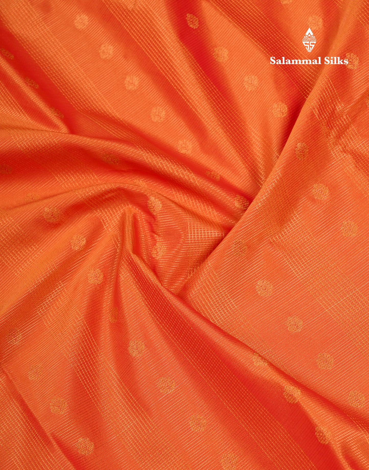 Beautiful Rust Orange Vaira Oosi Lines With Butta Semi Silk Saree With Contrast Dark Purple Traditional Border