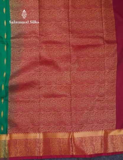 Beautiful Light Lavender Zari Butta Semi Silk Saree With Contrast Maroon Fancy Border