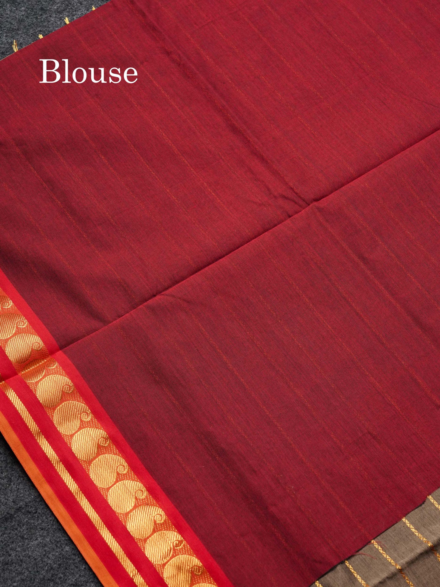 Beautiful Elephant Grey Semi Silk Cotton Saree With Contrast Maroon Blouse