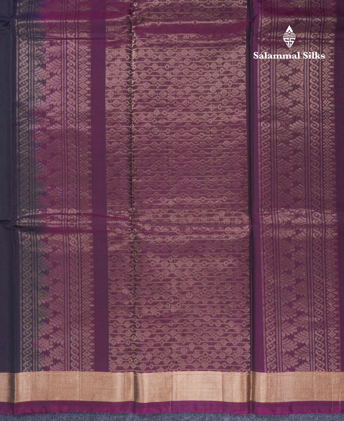 Beautiful Dark Navy Blue SICO Cotton Saree With Contrast Magenta Blouse