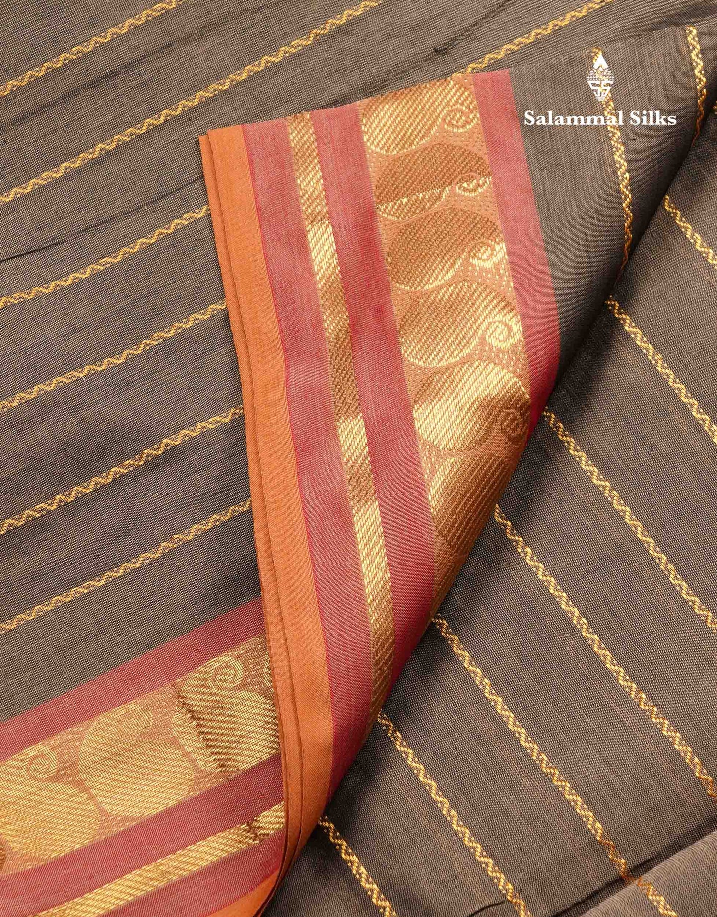 Beautiful Elephant Grey Semi Silk Cotton Saree With Contrast Maroon Blouse