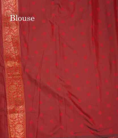 Semi Tussar Saree - Copper Colour Body Tissue With Contrast Maroon Fancy Border
