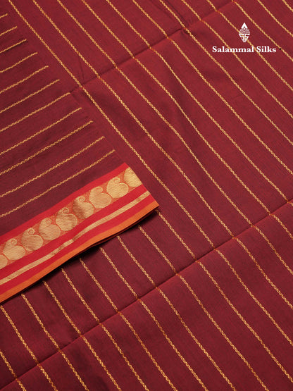 Beautiful Elephant Grey Semi Silk Cotton Saree With Contrast Maroon Blouse