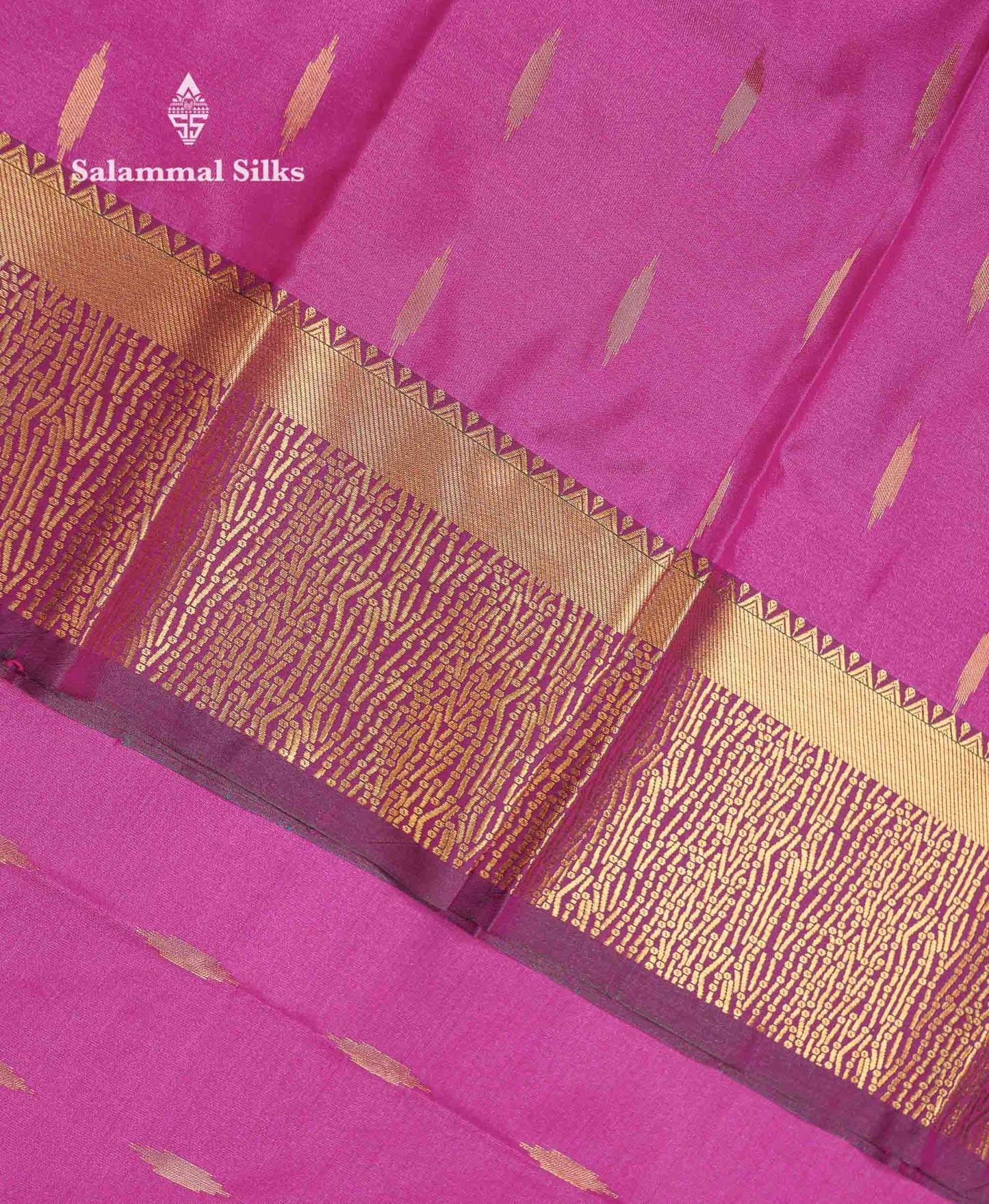 Beautiful Light Lavender Zari Butta Semi Silk Saree With Contrast Maroon Fancy Border