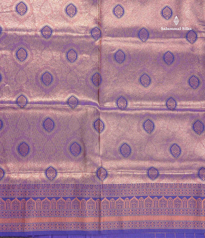 Semi Tussar Saree - Light Lavender Colour Body Tissue With Contrast Violet Fancy Border