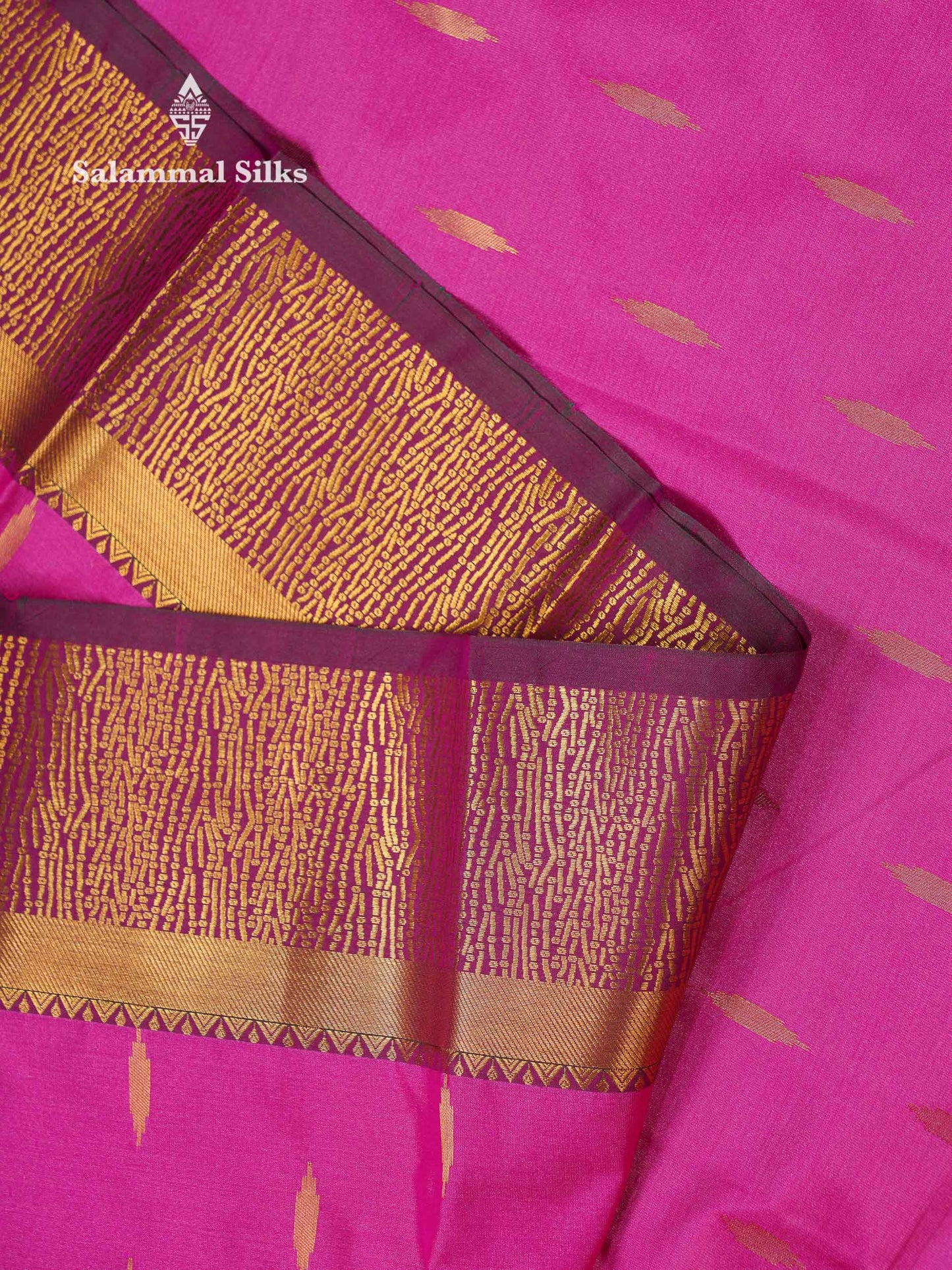 Beautiful Light Lavender Zari Butta Semi Silk Saree With Contrast Maroon Fancy Border