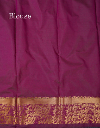 Beautiful Light Lavender Zari Butta Semi Silk Saree With Contrast Maroon Fancy Border