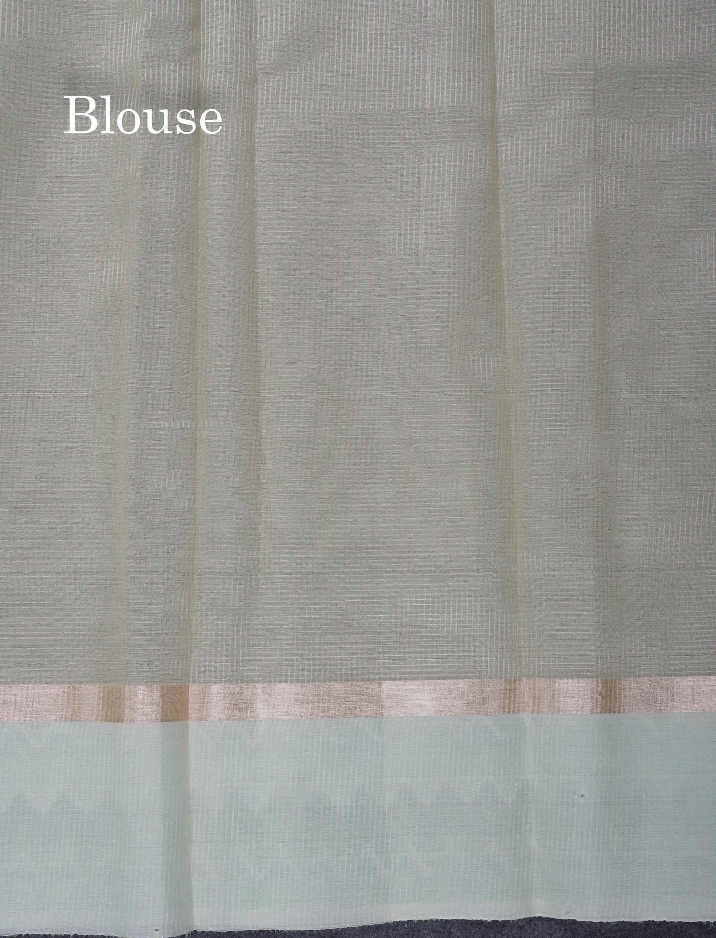 Half White Tiny Zari Checks Embroidery Work Fancy Tissue Kota Saree With Contrast Brown Border