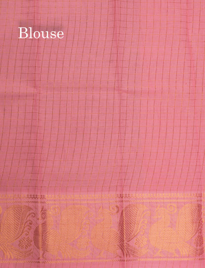 Beautiful Half White Pure Sungudi Cotton Saree With Contrast Reddish Pink Border