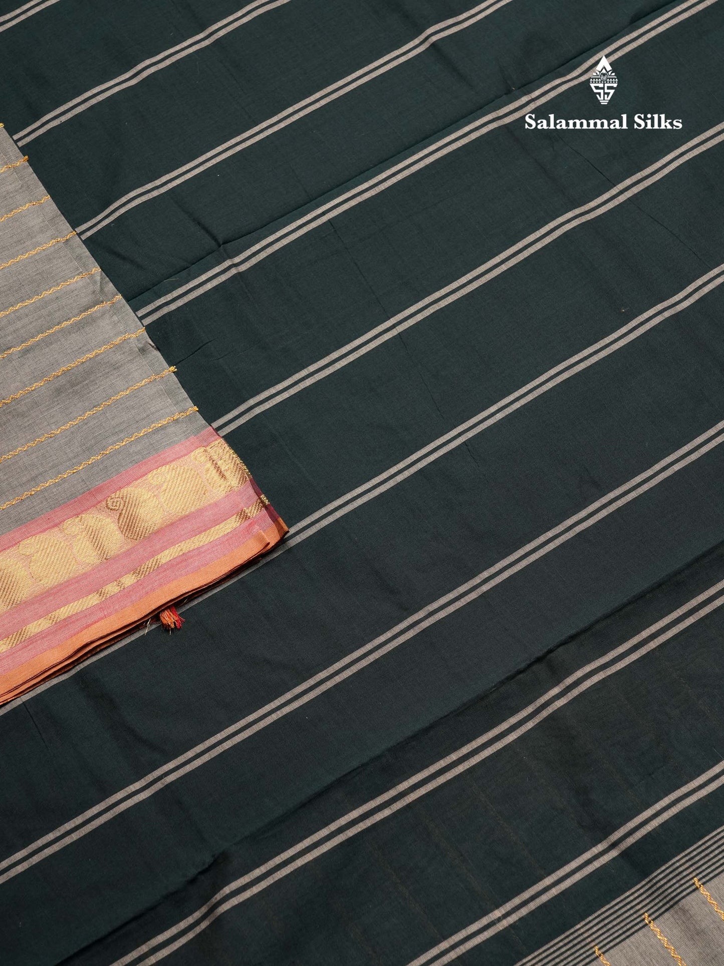 Beautiful Elephant Grey Semi Silk Cotton Saree With Contrast Maroon Blouse