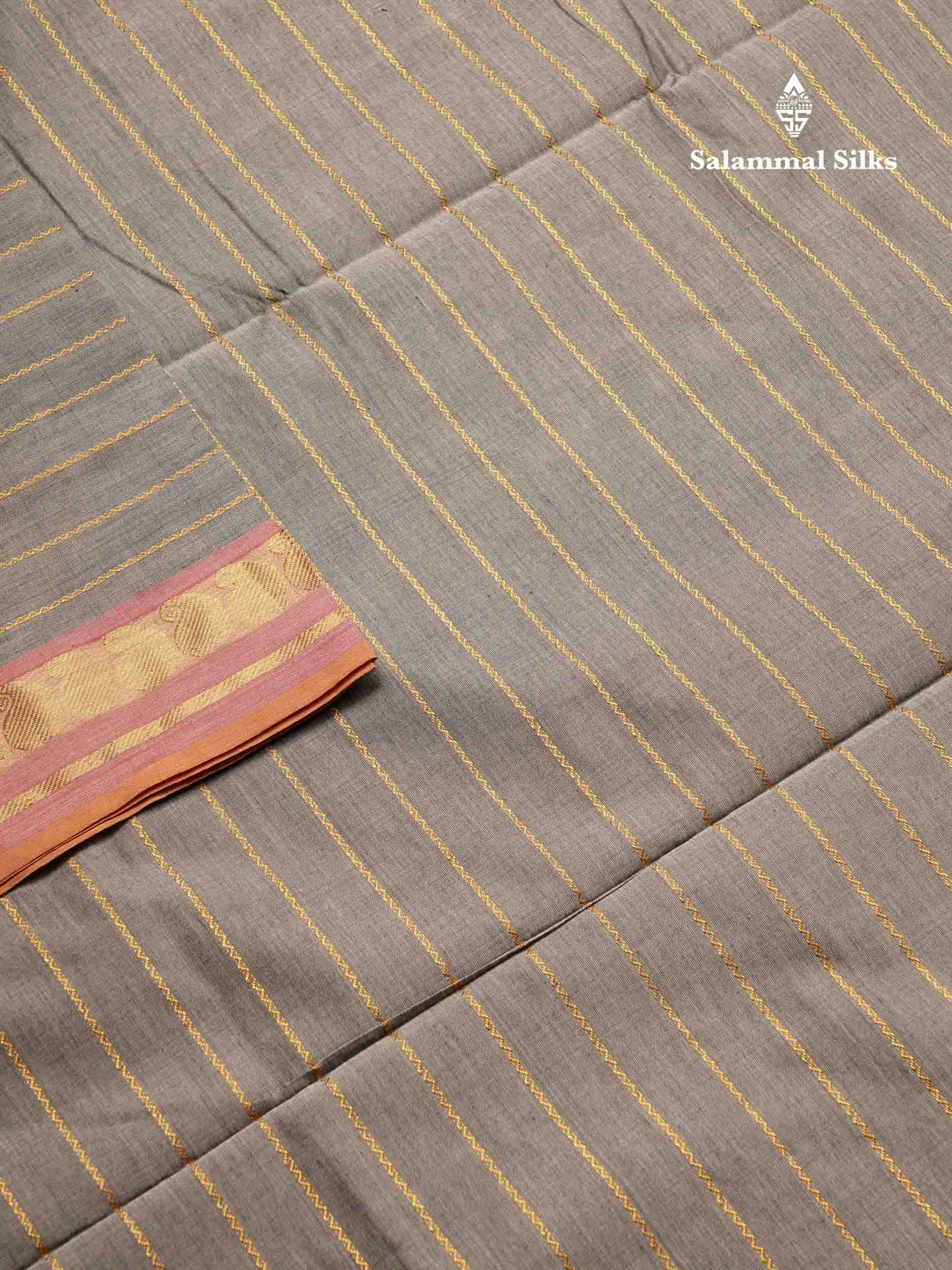 Beautiful Elephant Grey Semi Silk Cotton Saree With Contrast Maroon Blouse