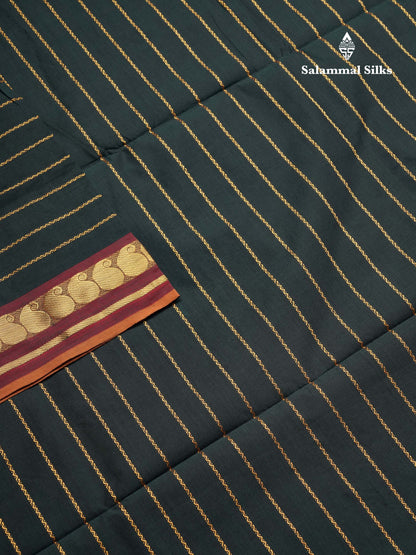 Beautiful Elephant Grey Semi Silk Cotton Saree With Contrast Maroon Blouse