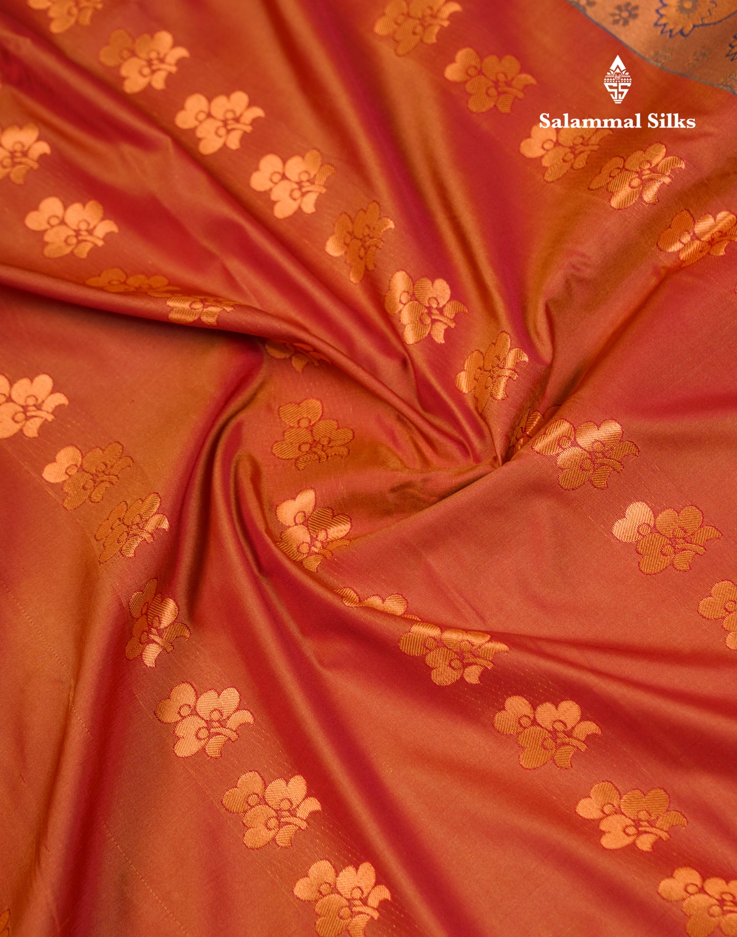 Beautiful Rust Orange Semi Silk Saree With Contrast Magenta Traditional Border