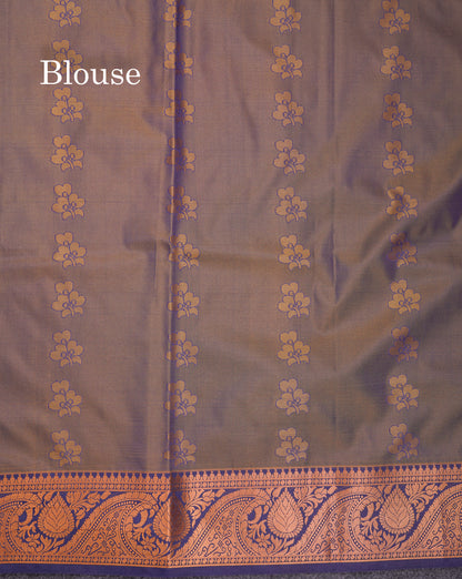 Beautiful Rust Orange Semi Silk Saree With Contrast Magenta Traditional Border