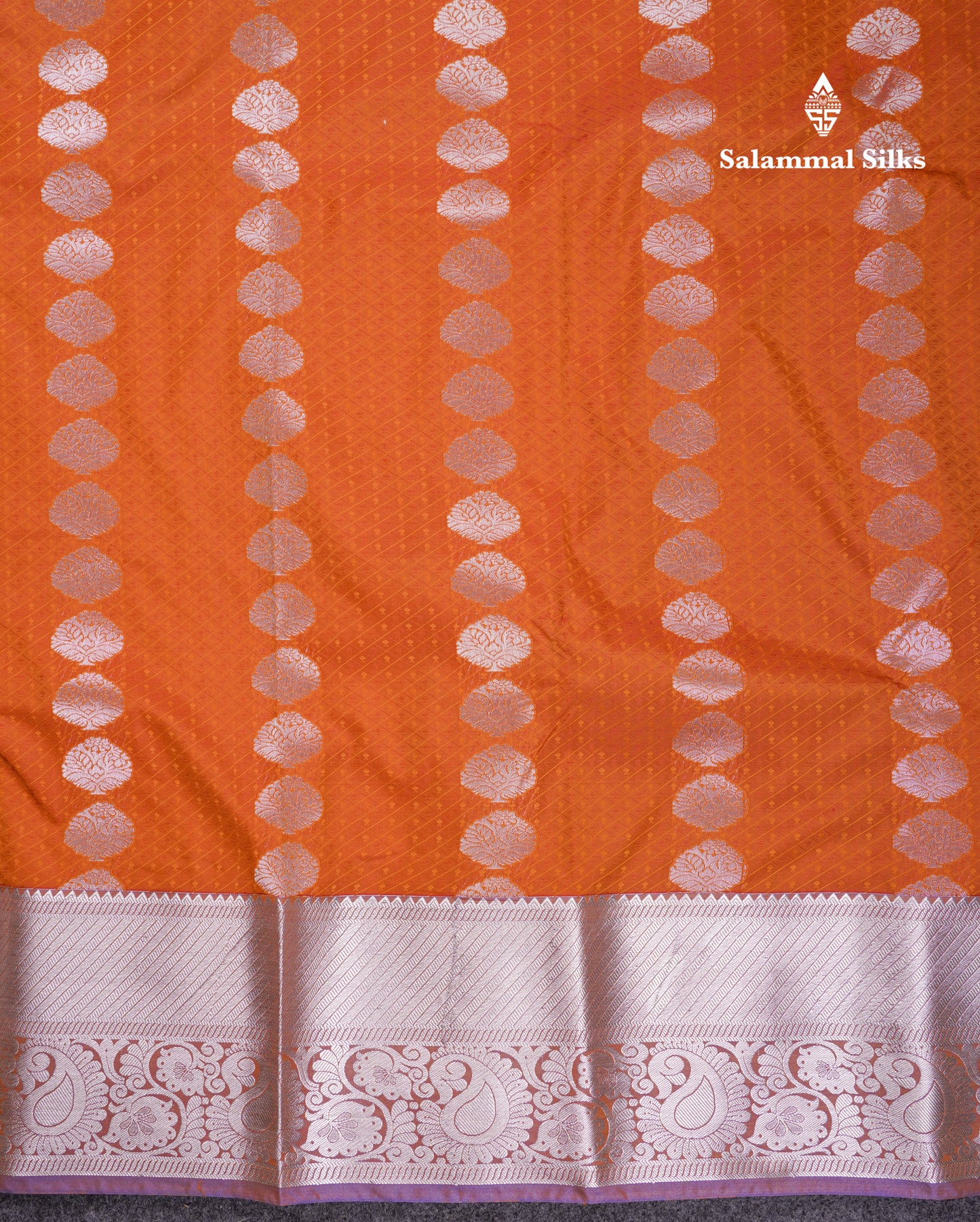 Beautiful Rust Orange Semi Silk Saree With Traditional Evening Morning Border