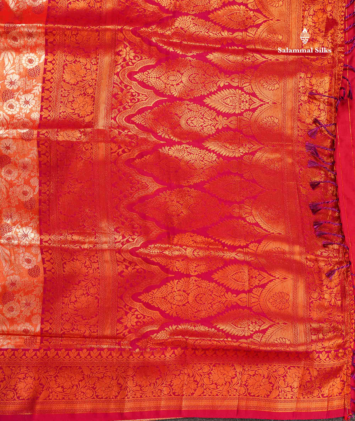 Semi Tussar Saree - Copper Colour Body Tissue With Contrast Maroon Fancy Border