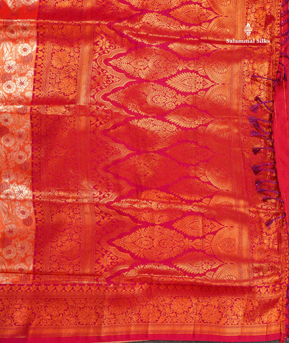 Semi Tussar Saree - Copper Colour Body Tissue With Contrast Maroon Fancy Border