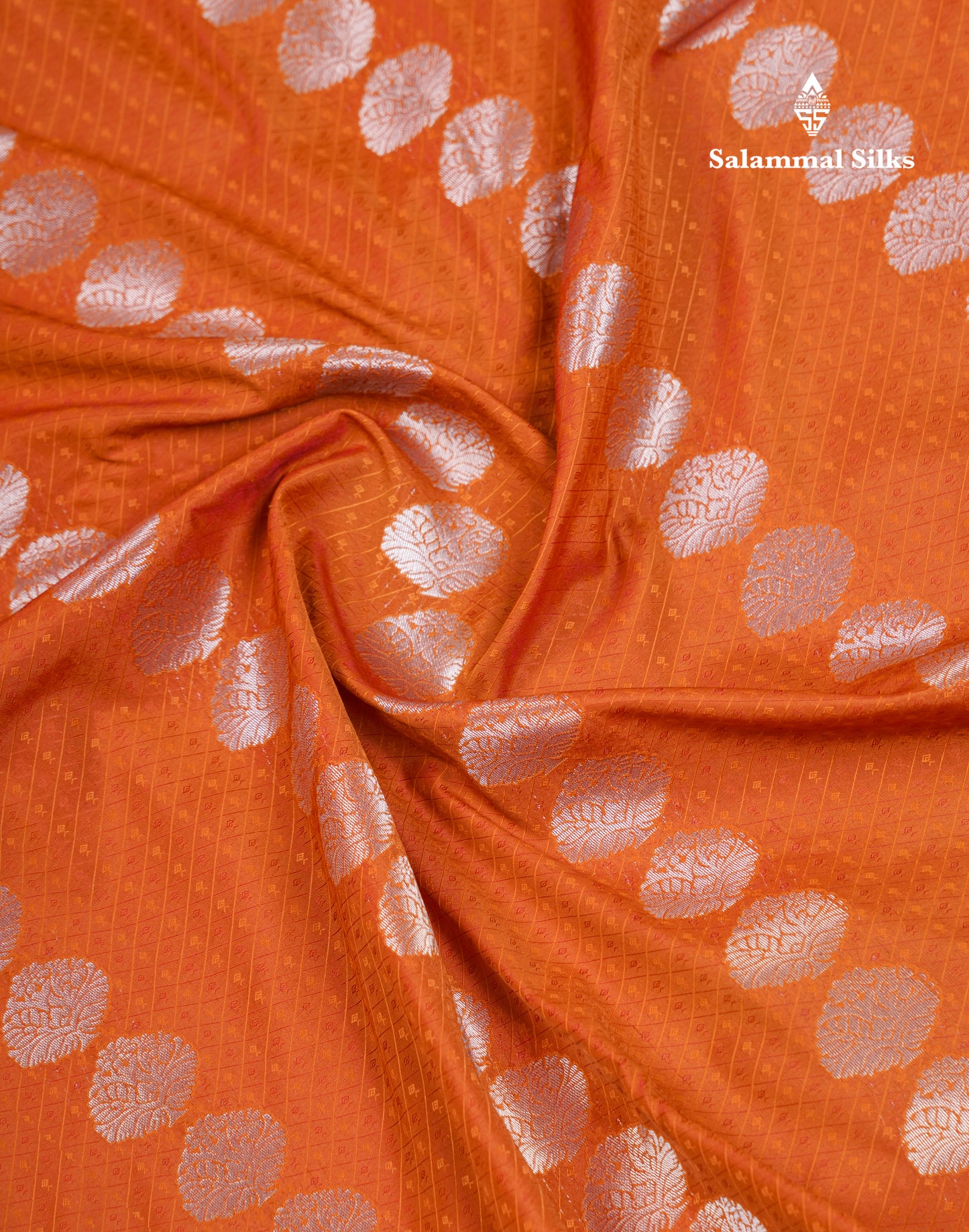 Beautiful Rust Orange Semi Silk Saree With Traditional Evening Morning Border