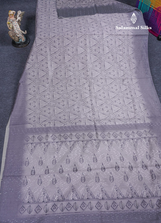 Light Grey Fancy Saree With  Blouse